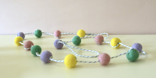 Easter wool felt garland toy.