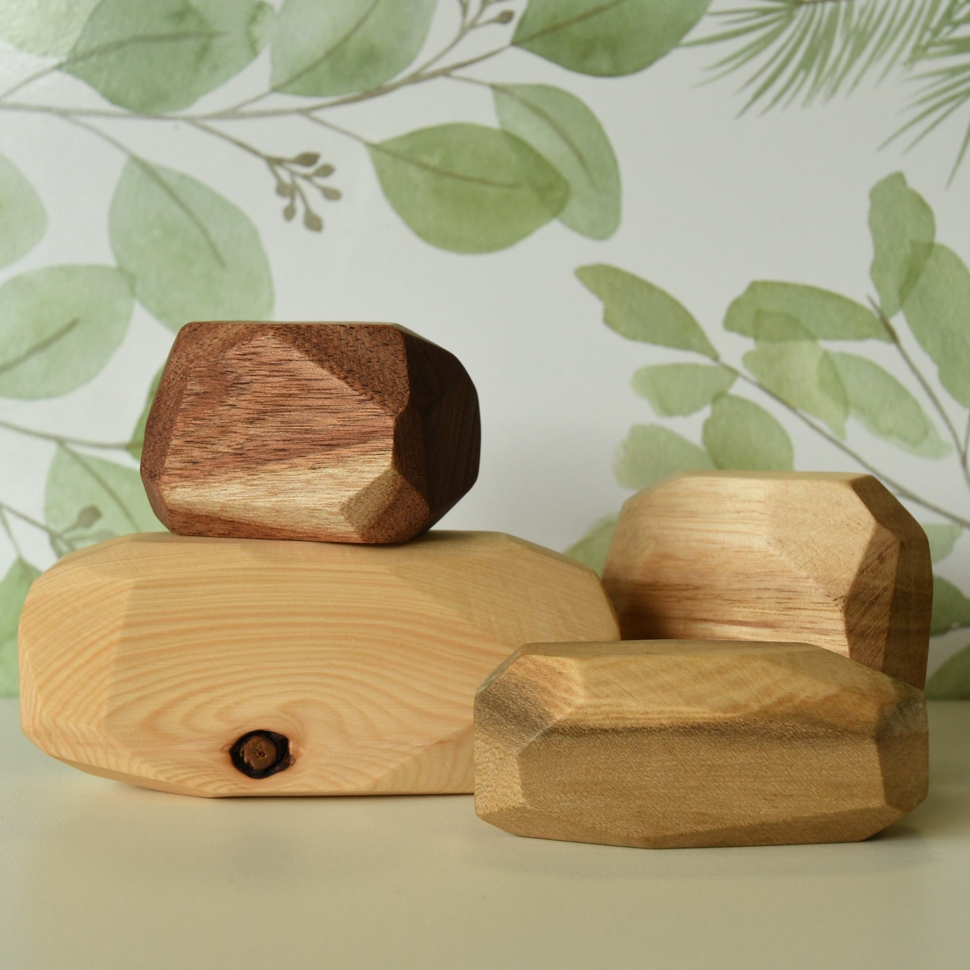 Stacking Rock Wooden Blocks (Natural) – Bloom Wildly Creations