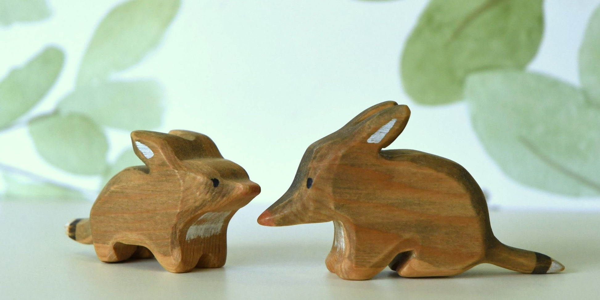 Waldorf inspired wooden bilby toys handcrafted in Australia from Tasmanian hardwood with certified toy-safe wood stains and natural oil sealer.